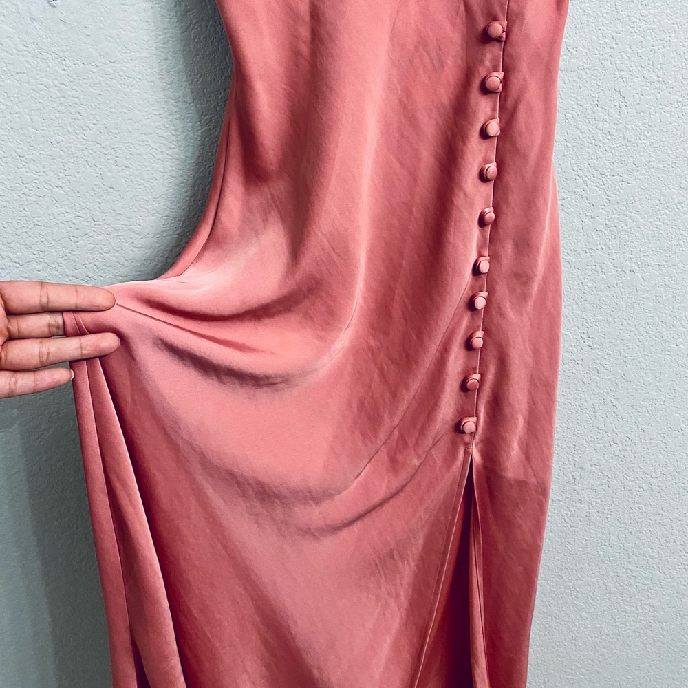 Zara Silk Pink Split Dress!